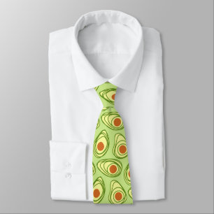 Cravate Avocado motif vert drôle gras sain