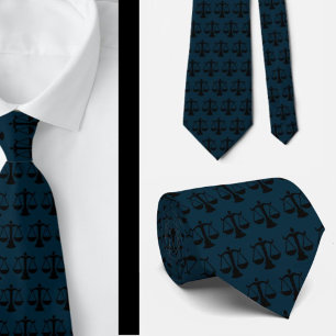 Cravate Avocat au barreau Écailles de justice bleu marine
