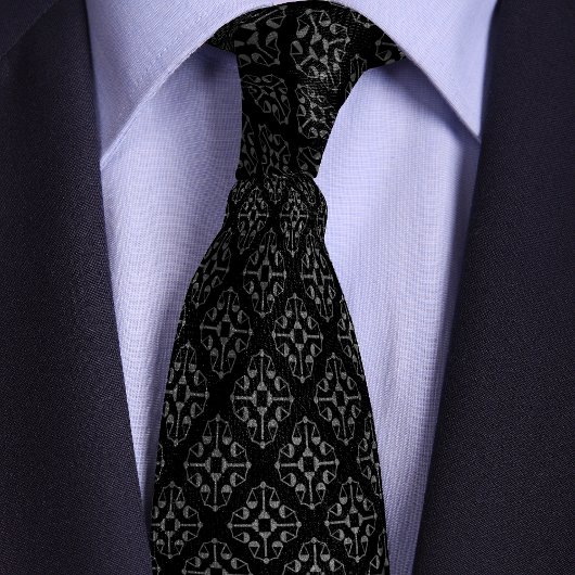 Cravate Avocat de scales Black & Silver Justice