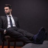 Cravate Avocat de scales de justice bleu et argent