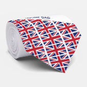 Cravate Awesome Dad UNION JACK UK FLAG Monogram  (Roulé)