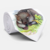 Cravate Awesomome mignon animal australien wombat (Roulé)