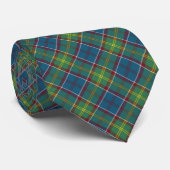 Cravate Ayrshire District Tartan bleu et vert plaid (Roulé)