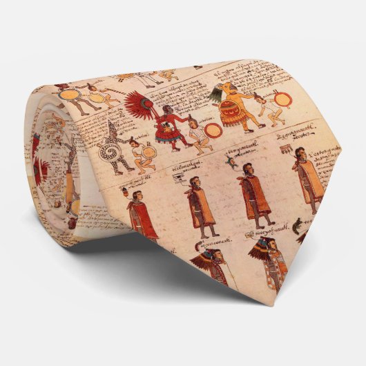 Cravate Aztec Codex Mendoza (Roulé)