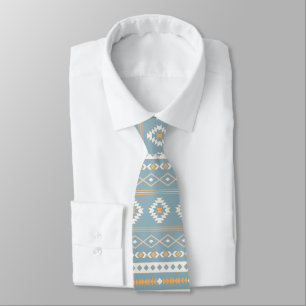 Cravate Aztec Crème Bleu Orange Mixte Motif Rpt Motif