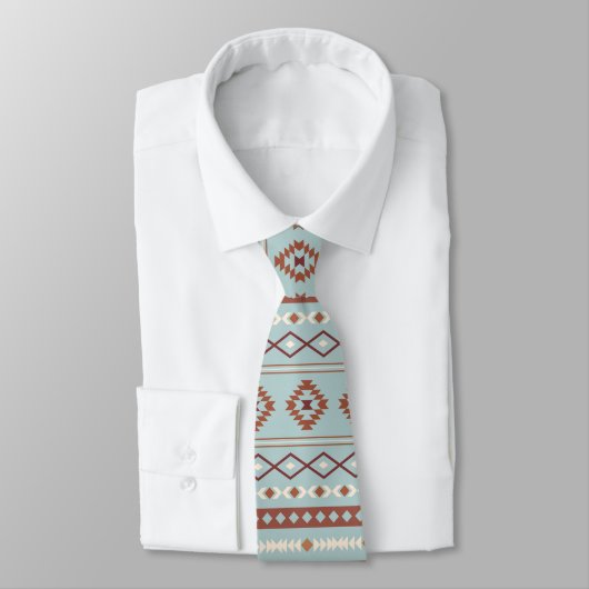 Cravate Aztec Mixte Motif Rpt Motif Rusts Crème Bleu (Attaché)