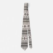 Cravate Aztec Noir sur Crème Motifs mixtes Répéter Motif (Devant)
