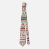 Cravate Aztec Rusts Crème Turquoise Motifs mélangés Motif (Devant)