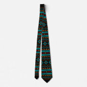 Cravate Aztec Turquoise Reds Yel Blk Motifs Mixtes Rpt Mot (Dos)