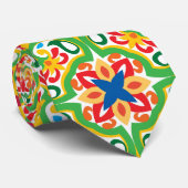 Cravate 💛 🧡 💚 Azulejos, motif très décoratif, Neck T (Roulé)