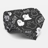 Cravate B&W Cute Doodle Halloween Motif (Roulé)
