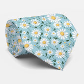 Cravate Baby Blue Daisy Floral Groomsmen (Roulé)
