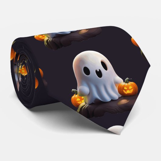 Cravate Baby Ghost Déplaisant mignon caractère Halloween (Roulé)