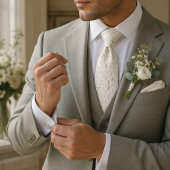 Cravate Baby's Breath & Eucalyptus Floral