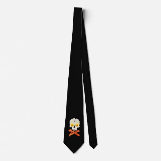 Cravate Bacon Crossbones Oeufs Skull Photographie (Devant)