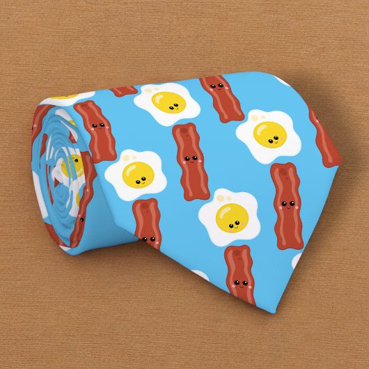 Cravate Bacon et oeufs amusant BFF