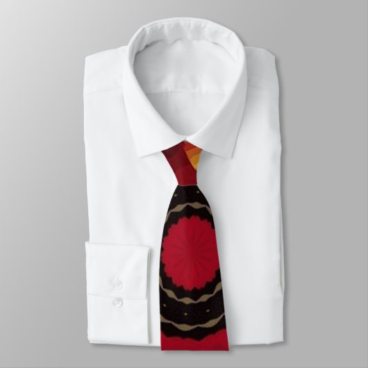Cravate Bagues d'or sur mandala rouge (Attaché)