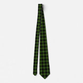 Cravate Baguette Plaid de Buffalo Vert et Noir (Dos)
