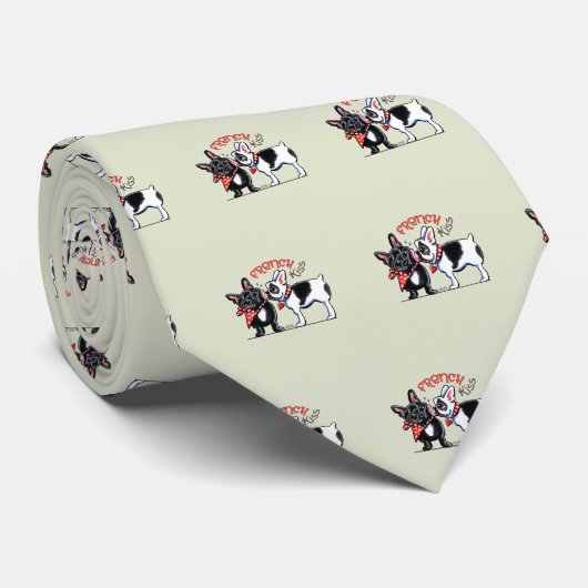 Cravate Baiser de Bulldog français (Roulé)