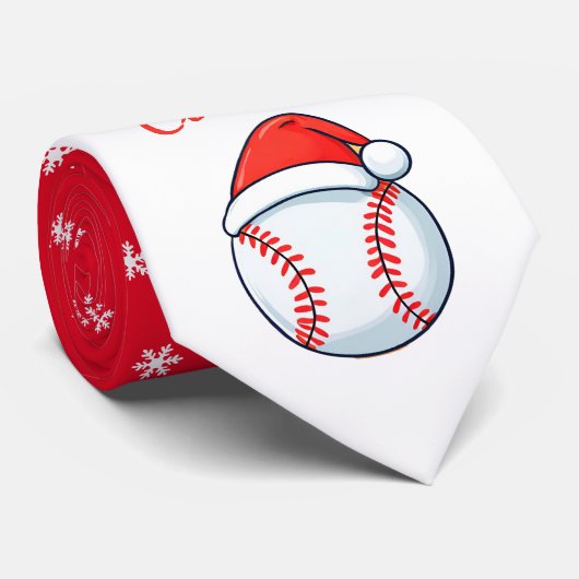 Cravate Bal de baseball Santa Hat entraîneur Noël (Roulé)