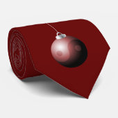 Cravate Bal de Noël de Yin Yang en rouge (Roulé)