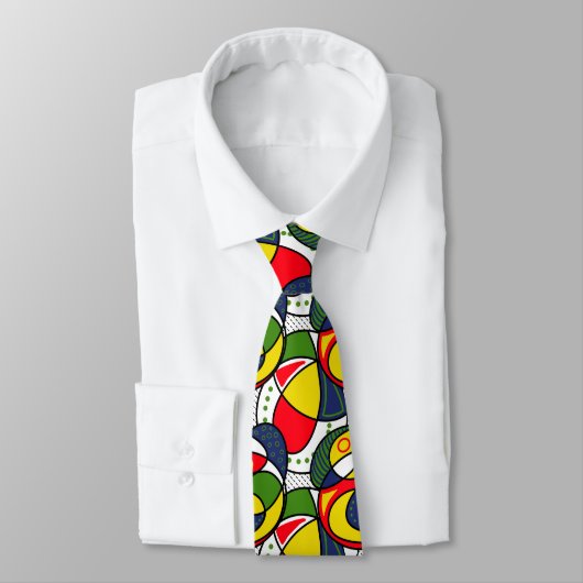 Cravate Bal de plage rouge jaune bleu vert (Attaché)