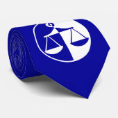 Cravate Balances de justice bleue (Roulé)