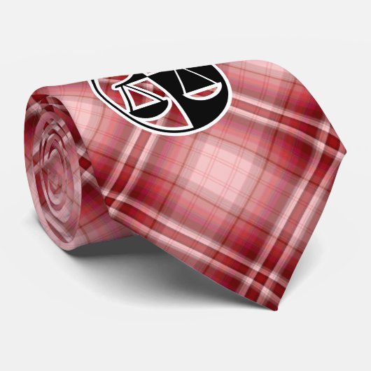 Cravate Balances rousses de justice (Roulé)