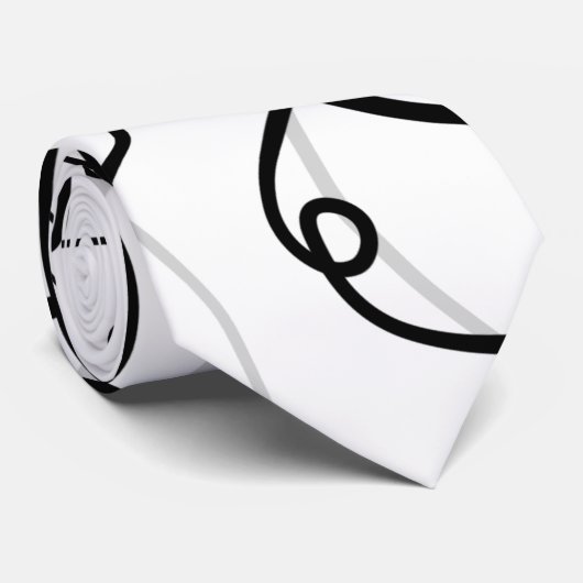 Cravate Balayage moderne Noir Blanc (Roulé)