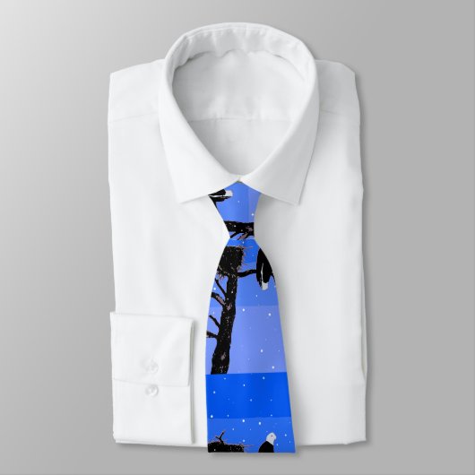 Cravate Bald Eagle en hiver - Art original de la faune (Attaché)