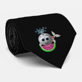 Cravate Baleine mignonne et pastèque (Roulé)