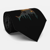 Cravate baleine noire Halloween (Roulé)