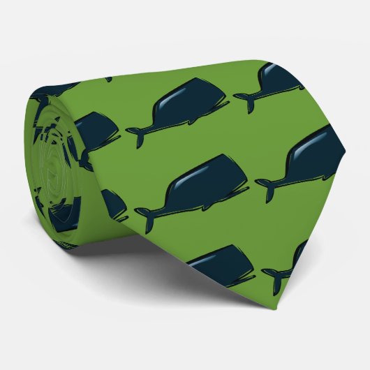 Cravate Baleine verte (Roulé)