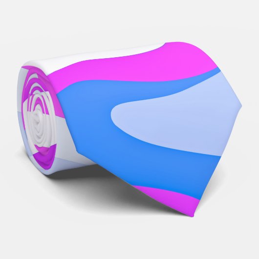 Cravate Balisage rose et bleu (Roulé)