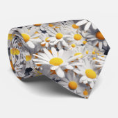 Cravate Balises 3d blanc et jaune (Roulé)