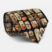 Cravate Balises vintages Citrouilles Halloween (Roulé)