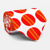 Cravate Balle de cricket rouge (Roulé)