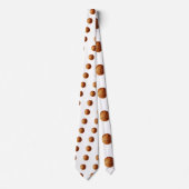 Cravate Balles de basket orange sur fond orange, (Devant)