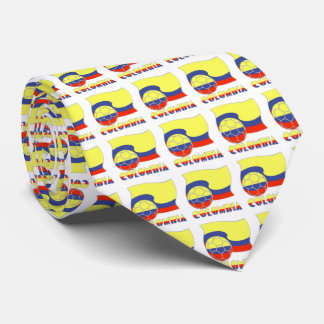 Cravate Ballon de football et drapeau de Colombie