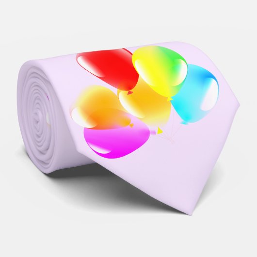 Cravate Ballons colorés - Bonne fête (Roulé)