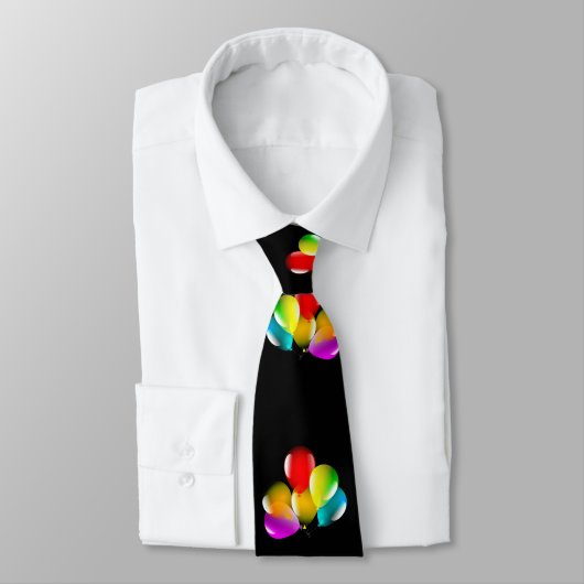 Cravate Ballons colorés - Bonne fête (Attaché)