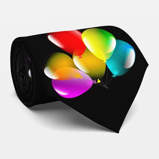 Cravate Ballons colorés - Bonne fête (Roulé)