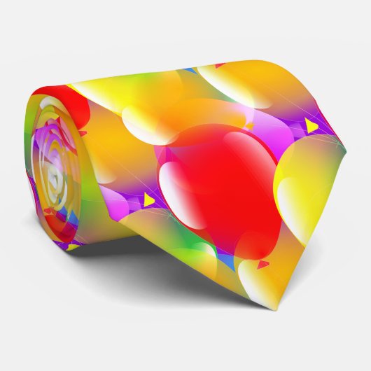 Cravate Ballons colorés - Fête (Roulé)