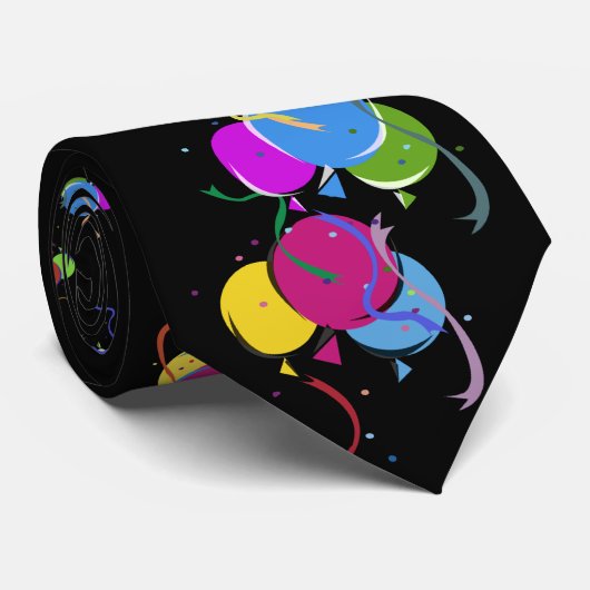 Cravate Ballons d'anniversaire| Heure de fête (Roulé)