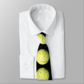 Cravate Ballons De Golf Jaune Sur Noir, (Attaché)