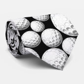 Cravate Ballons de golf Noir mignonne Motifs (Roulé)