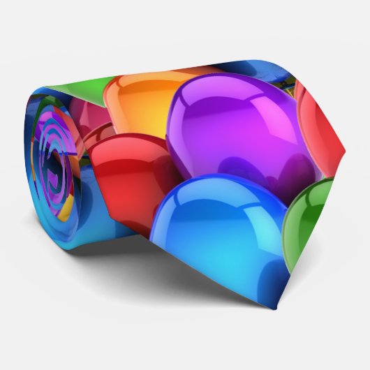 Cravate Ballons multicolores (Roulé)