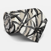 Cravate Bamboo Jungle Hawaïen Rayure - Noir (Roulé)
