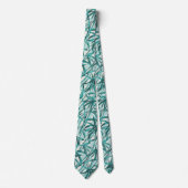 Cravate Bamboo Jungle Hawaiian Stripe -Sarcelle (Devant)
