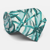 Cravate Bamboo Jungle Hawaiian Stripe -Sarcelle (Roulé)